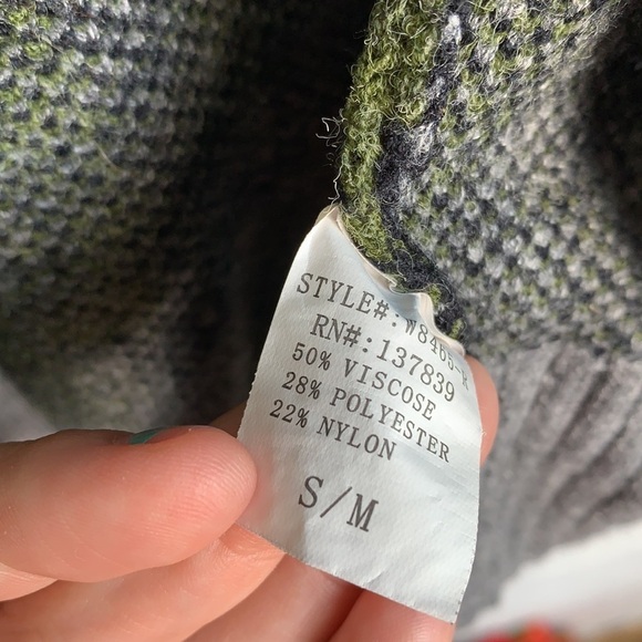 Dreamers Camouflage Knit Open Front Cardigan Sweater sz S/M - Picture 4 of 5